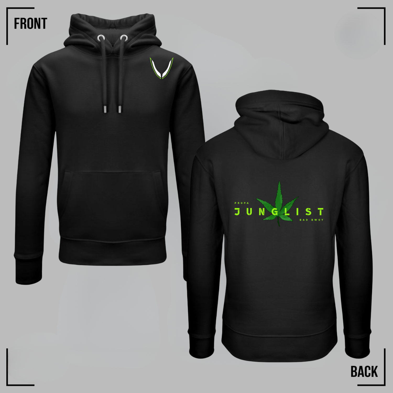 BAD BWOY JUNGLIST Black Hoodie Unisex