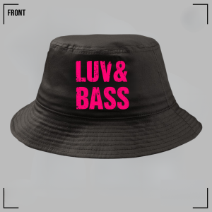 Luv&Bass (Hot Pink on Black) Bucket Hat Unisex