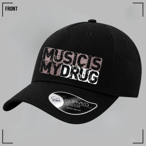 MUSIC IS MY DRUG (Sepia) Black Cap Unisex