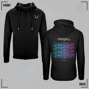 PROPA GLITCH Black Zip Hoodie Unisex