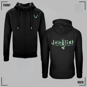 PROPA JUNGLIST (Bright Green) Black Zip Hoodie Unisex